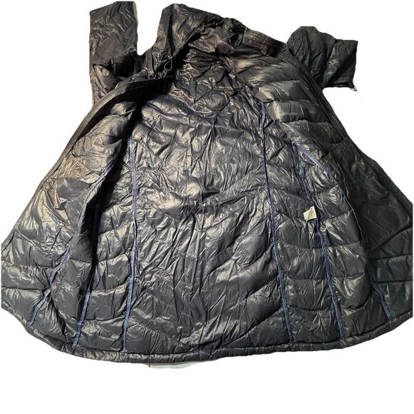 Calvin Klein Puffer Jacket Womens XXL Premium Down Long Packable Quilted Navy - Picture 7 of 13